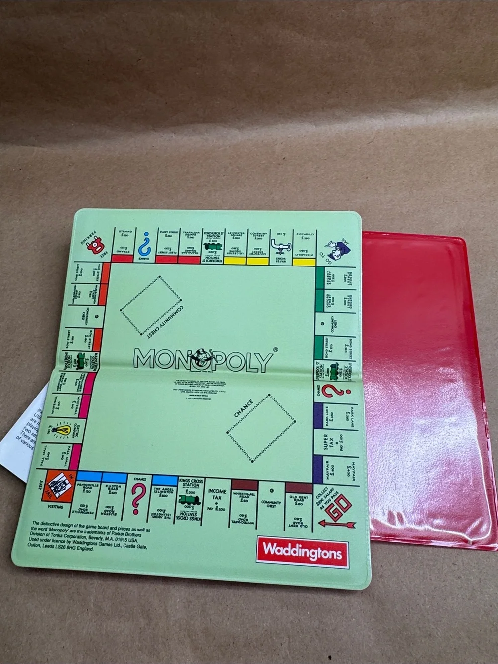 Vintage British Travel Monopoly Magnetic Pocket Edition - Green & Red